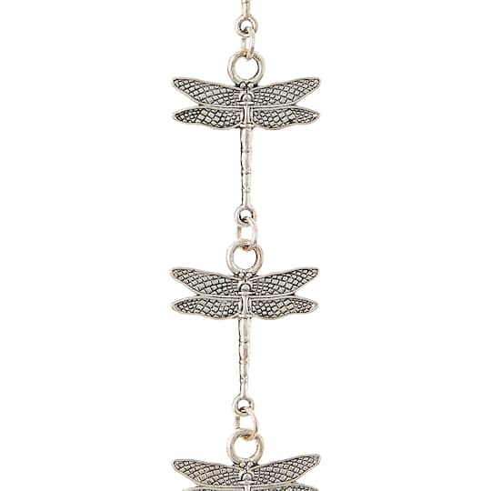 Silver Plated Dragonfly Connectors, 28mm by Bead Landing™